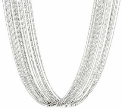 #ad QVC Italian Silver Sterling 34quot; Multi Strand Necklace 101.0g $398.96
