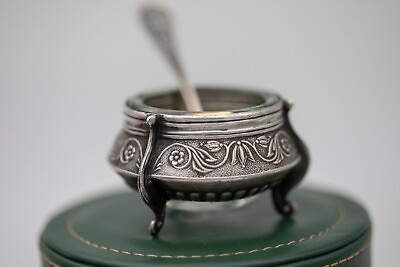 #ad Personaliz gift Vintage set silver salt cellar caviar spice dry herb MCM Russia $199.00