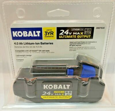 #ad Kobalt 2887500 KXB 424 03 24 Volt Max 4 Amp Hour Lithium Power Tool Battery NEW $49.99