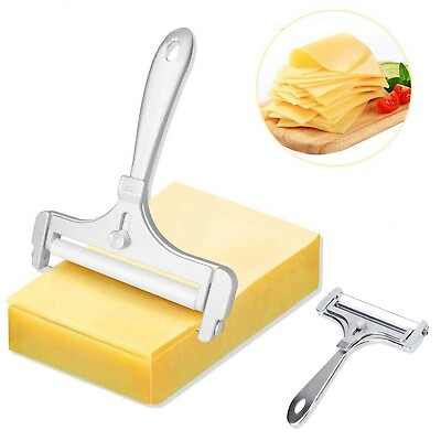 #ad Cheese Slicer Cutter Stainless Steel Adjustable Thickness Wire Cheese Cutter $6.29