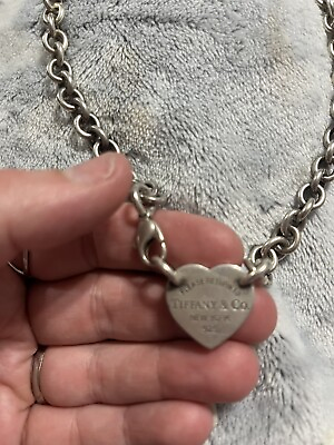 #ad Tiffany And Co Return To Tiffany Heart Tag Choker Necklace 15”925 Authentic $450.00