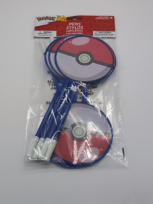 #ad Party Favor Gift POKEMON POKEBALL Ink Pen NEW In Package 8 Pens Total $11.00