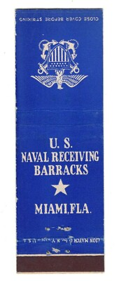 #ad Matchbook: U.S. Naval Receiving Barracks Miami Florida $7.95
