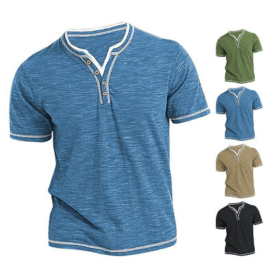 #ad Men Plain Short Sleeve Summer T Shirt Casual Pullover Comfort S M L XL 2XL 3XL $14.39