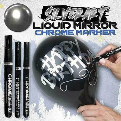 #ad 3PCS Silver Art Liquid Mirror Chrome DIY Highlight Marker Pen Multifunction USA $11.99