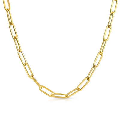 #ad Solid 14k Yellow Gold 18quot; Clip Chain Necklace $511.99