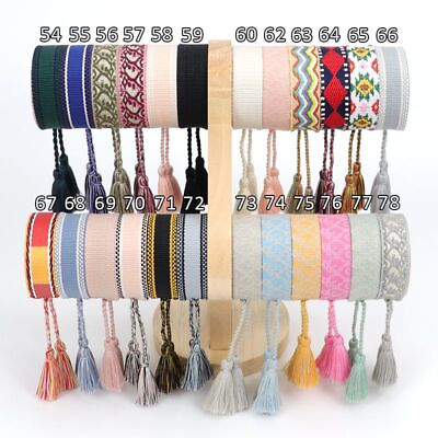 #ad Wristband Braided Bracelet Embroidery Fashion Tassel Rope for Wedding Jewelry $31.09