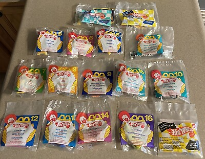 #ad Lot of 16 McDonalds Hot Wheels Happy Meal Toys Vintage 1992 1998 Mixed Series $29.99