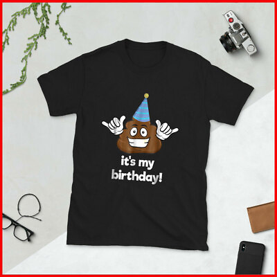#ad Its My Birthday Shirt Poop Emoji and Party Hat Design $17.99