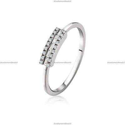 #ad 0.13 Ct Natural Diamond Fine Jewelry Cocktail Wedding Ring 14k White Gold $265.00