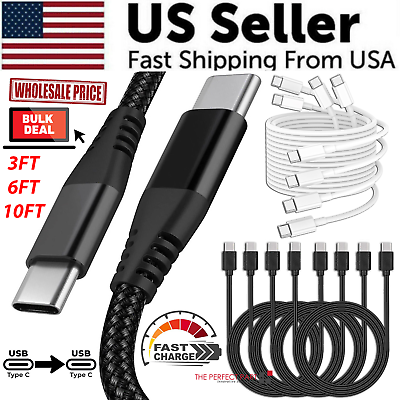 #ad Braided USB C Type C Fast Charging Data SYNC Charger Cable Cord 3 6 10FT Lot $14.59
