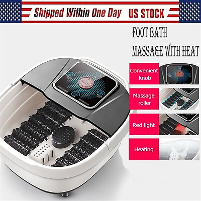 Foot Spa Massager Machine with HeatFoot Bath Tub Basin SoakerBubbleVibration $44.99