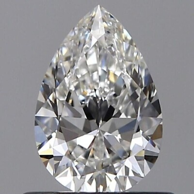 #ad 3 Cts Certified Natural Pear Cut White Diamond VVS1 D Grade 1 Free Gift $160.00