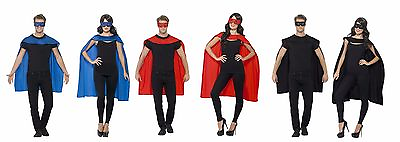 #ad Adult Superhero Cape amp; Eyemask Mens Womens Unisex Super Hero Costume Cloak Mask $14.99