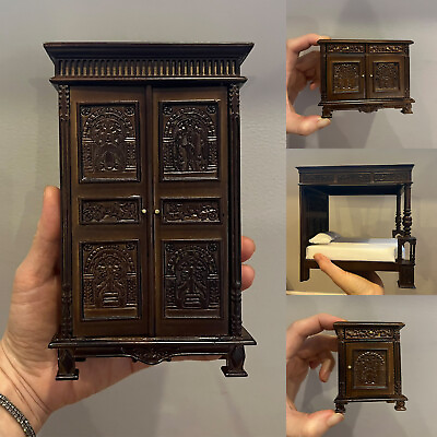 #ad 1:12 Scale Mini Miniature Furniture Medieval Tudor Bedroom Suit Eden New $96.56