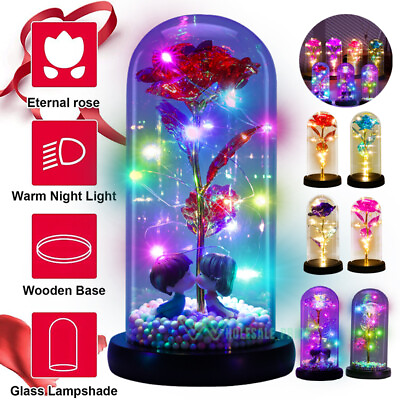 #ad #ad Mother#x27;s Day Gift Eternal Rose Flower LED Enchanted Galaxy Rose Girlfriend Gifts $10.19