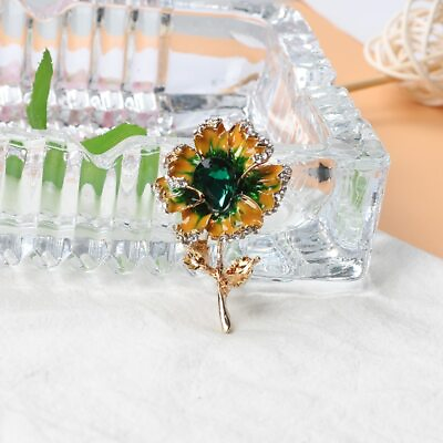 #ad Rhinestones Crystal Flower Brooch Romantic Wedding Jewelry Gift Enamel Pins $3.19
