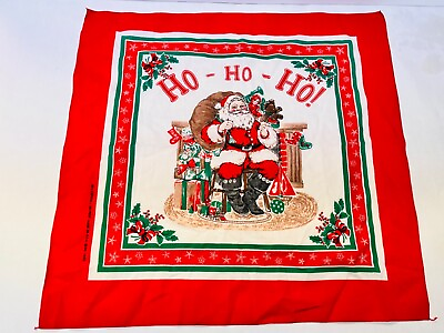 #ad Vintage Santa Claus Bandana Ho Ho Ho Christmas Holiday Decor Made In USA $14.95