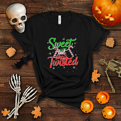 #ad Sweet but Twisted Funny Candy Cane Christmas Mens T Shirt $23.99