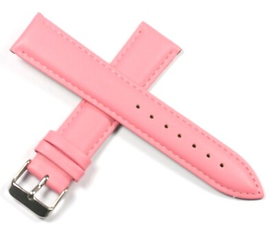 #ad PINK LEATHER WATCH STRAP 12MM 14MM 16MM 18MM 20MM 22MM PADDED GBP 8.46