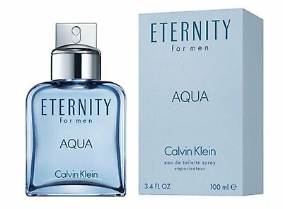 Eternity Aqua by Calvin Klein 3.3 3.4 oz EDT Cologne for Men New In Box $25.42