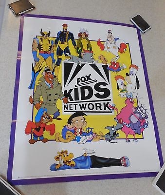 #ad Vintage 1993 Fox Kids Network Poster X men Tom amp; Jerry Eek Cat Dog City Bobby $17.99