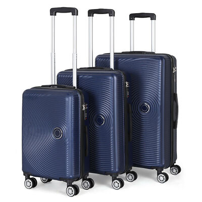 #ad 3 Piece Set Suitcase Spinner Hardshell Lightweight TSA Lock Carry on Luggage set $85.00