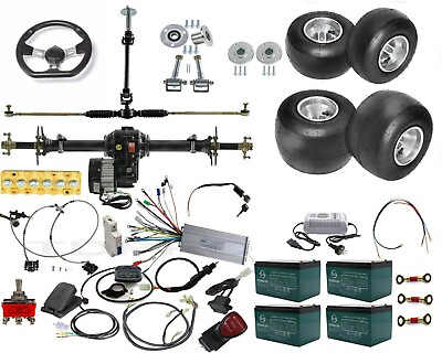 #ad 30quot; 34quot; 40quot; Rear Axle Kit 5quot; Wheel Electric Differential Motor Racing Drift Cart $69.99
