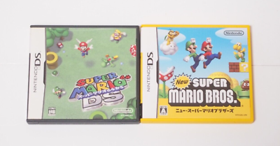 #ad SUPER MARIO DS amp; SUPER MARIO BROS. With Cartridge Box Manual NintendoDS Japanese $23.99