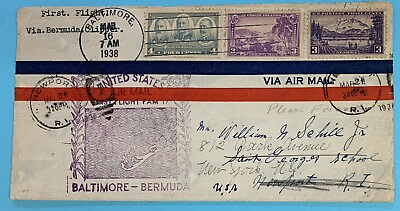 #ad U.S. 1938 First Flight F.A.M. 17 Baltimore MD Hamilton Bermuda $20.00