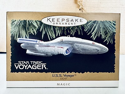 #ad Vintage 1996 STAR TREK : VOYAGER Hallmark Keepsake Ornament U.S.S. Voyager Ship $14.99