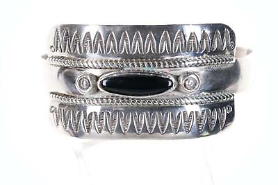 #ad Vintage Navajo sterling onyx cuff bracelet $236.25