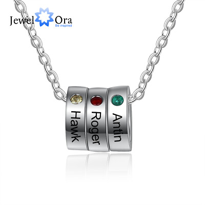 Personalised 1 3 Names Necklace Engraving Pendant Chain Gift Fathers Day Son Dad $16.58