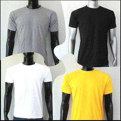 #ad NWT FASHION CASUAL SOLID MENS CREW NECK SHORT SLEEVE BASIC T SHIRT SIZE S M L XL $5.99