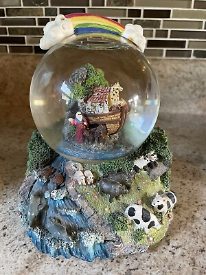 #ad Noah#x27;s Ark Musical Water Globe Plays “Side By Side” Music Collectible Works $20.00