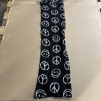 #ad Joe Boxers Peace Sign And Smiley Face Black Scarf $11.99