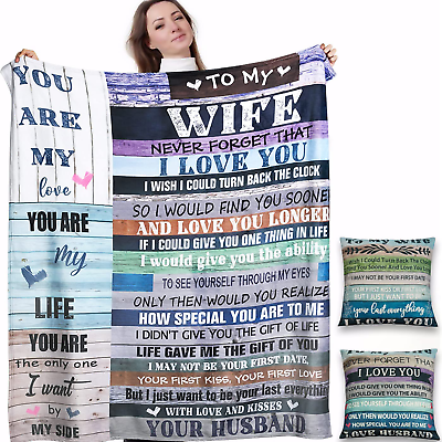 #ad Christmas Gift Birthday Gifts for Wife from Husband Day Blanket Pillow Covers $29.99