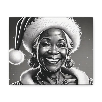 #ad Charming Black and White Mrs. Claus Canvas Gallery Wrap $14.84
