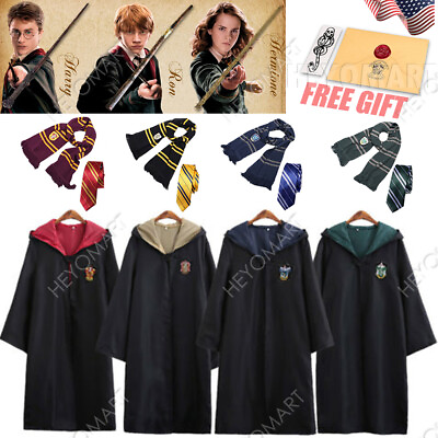 #ad Harry Potter Hogwarts Adult Child Robe Cloak Scarf Halloween COS Costumes $10.44
