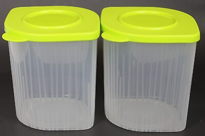 Tupperware Fresh N Cool Set of 2 Medium Modular Containers 4.25 Cup Green $24.65