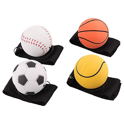 #ad Wrist Band Ball Rubber Bouncy Sports Return Ball with Wrist Strap Reusable $9.34