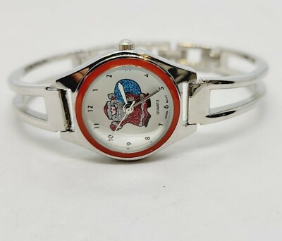 #ad SANTA CLAUSE Watch CHRISTMAS HOLIDAY GIFT Watch Silver Tone New Battery $8.78