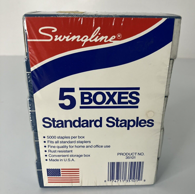 #ad Swingline Standard Staples 5000 box 5 Boxes New Sealed USA $14.99