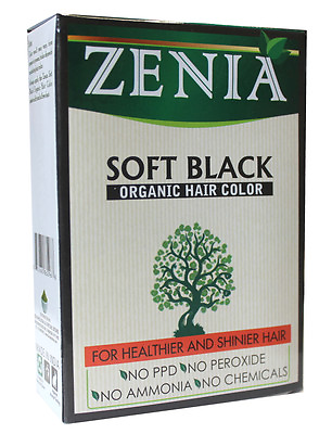 #ad Zenia Organic Henna Hair Color Soft Black 100g $7.99