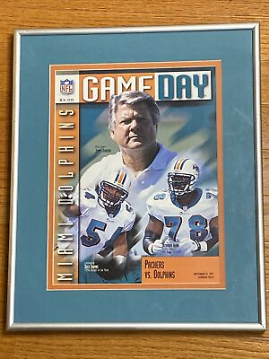 #ad MIAMI DOLPHINS Vs Packers Prof. Framed 1997 NFL Game Day Program Rare Man Cave $27.99