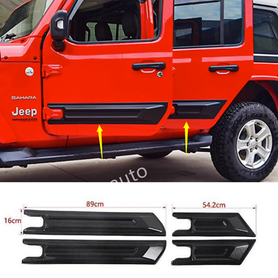 #ad Side Door Body Molding Anti scratch Guard Cover For Jeep Wrangler JL JT 20184Dr $86.89
