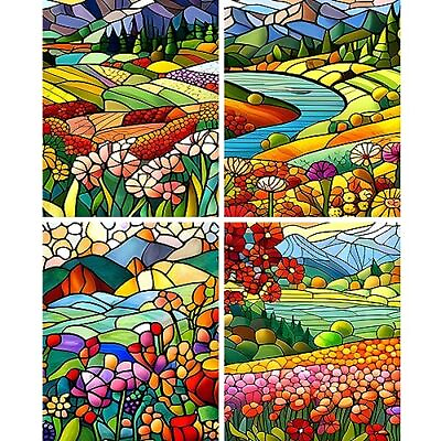 #ad 4Pack Landscape Diamond Painting Kits for Adults DIY 5D Round Full Drill Dia... $26.58