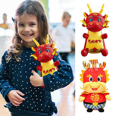 #ad Dragon Stuffed Toy Cartoon Fly Dragon Mascot Chinese New Year Dragon King Gift $12.40