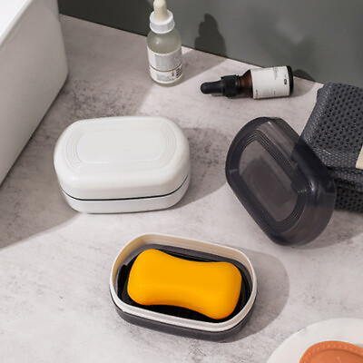 #ad Portable Soap Holder Dish Box Case Shower Bath Travel Storage Drain Container $5.88