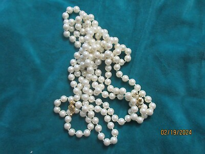 #ad #ad Pearl Necklaces 2 Strands Costume 6MM 34quot; Each Can Be Worn Separately Together $28.48
